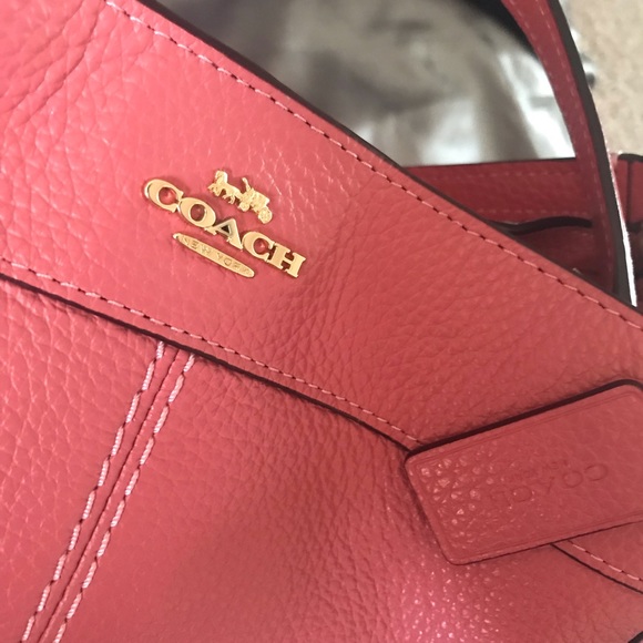 Coach Sm/ Lexy Pebbled Leather Shoulder Bag Peony - Picture 4 of 7